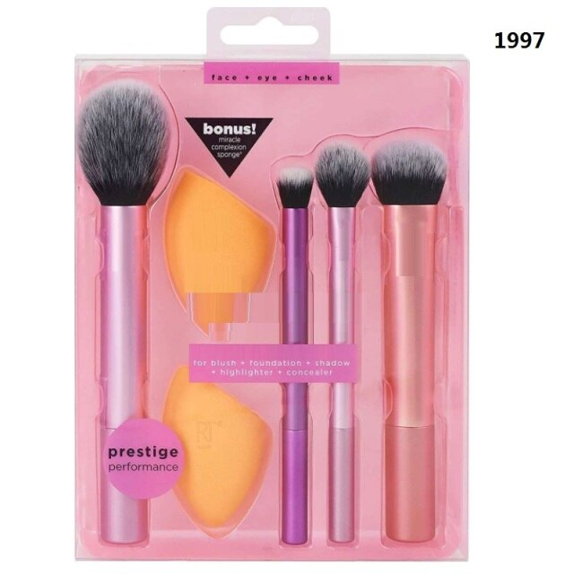 NEW BLACK+RED 10PCS/SET Foundation Powder Makeup Brush