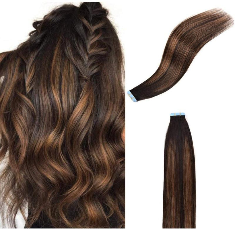 20-Piece Human Hair Hair Extensions Invisible