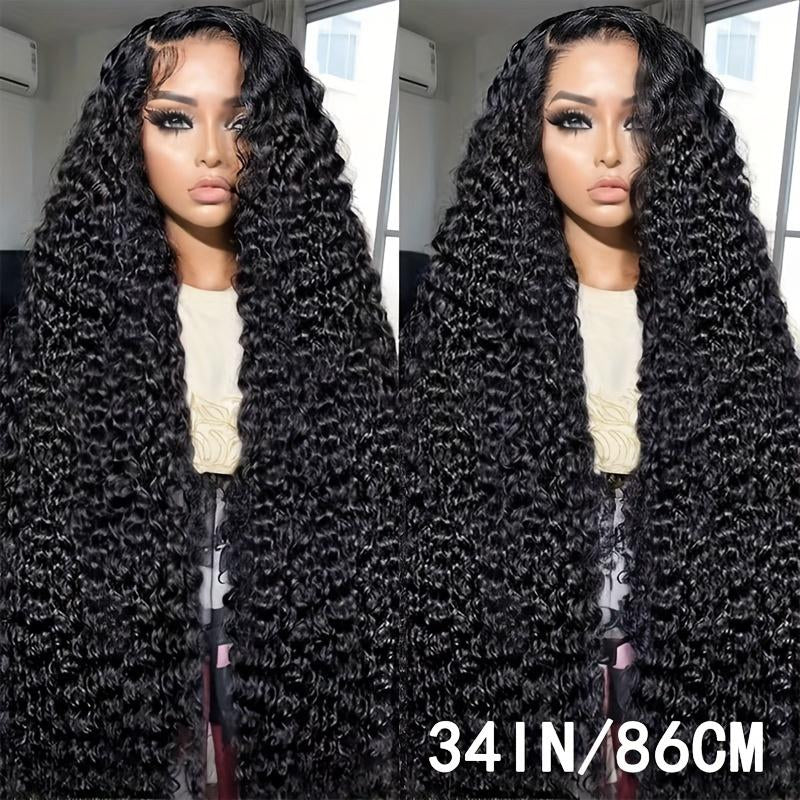 250 Density Deep Wave Lace Front Wig 13X6 Deep Wave 100% Human Hair Wigs HD Lace Wig Human Hair Pre-Plucked Human Hair Wigs Women 16-34 Inch