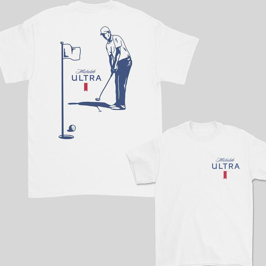 Michelob Ultra Golfing T-Shirt, 2 Side T-Shirt for Men, Gift for Men Cotton T-Shirt