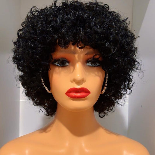 Human Hair Wig 100% Human Hair 200% Density 8”