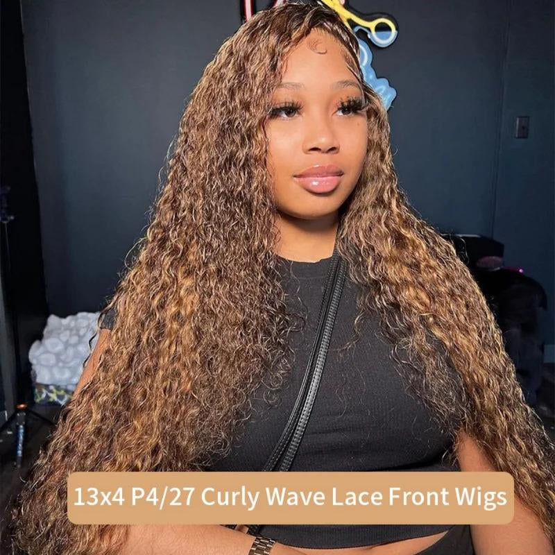 Highlight Wig Human Hair 13X6 HD Lace Deep Wave Frontal Wig 13X4 Curly Lace Front Human Hair Wigs for Black Women Brazilian Wigs