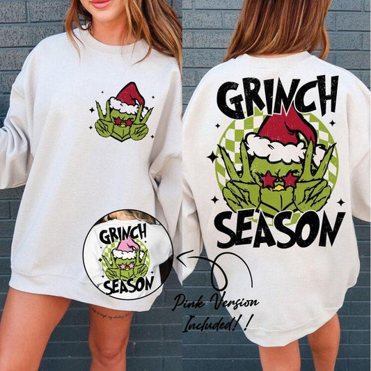 2 Side Christmas Movie Sweatshirt, Christmas Tee, Retro Christmas Sweatshirt, Christmas Tee, Merry Christmas Sweatshirt, Christmas Tee, Green Guy Sweatshirt, Christmas Tee, Christmas Sweatshirt, Christmas Tee