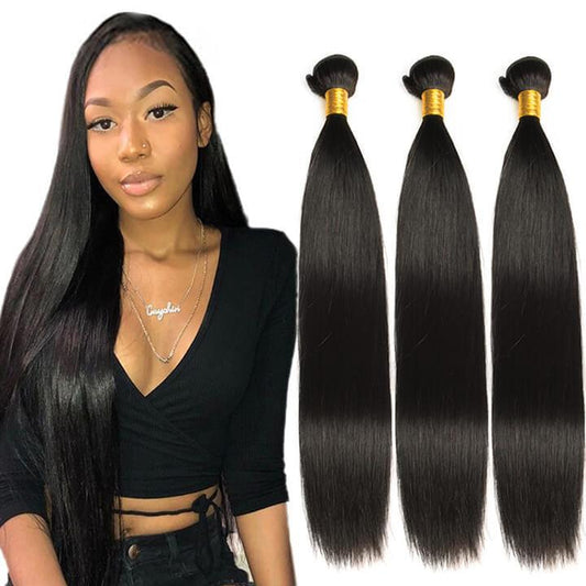 Hairvilla 3Pcs Straight 10A Brazilian Human Hair Bundles