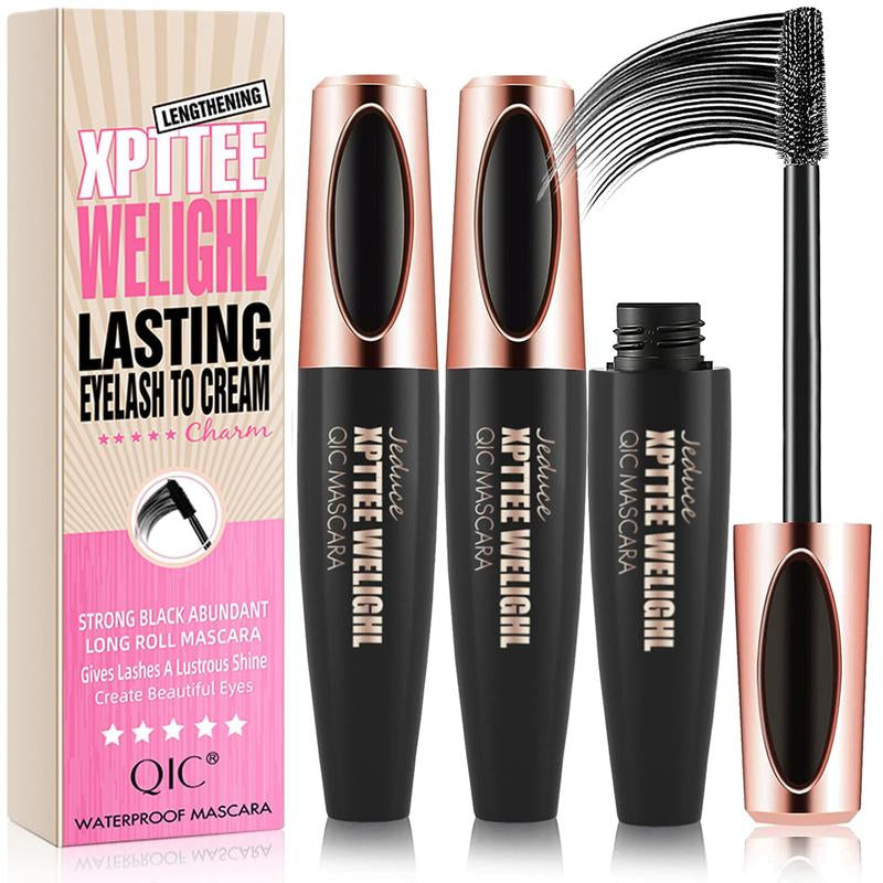 4D Silk Fiber Lash Mascara Extension Voluminous Fiber Mascara Waterproof & Smudge-Proof Mascara Long-Lasting No Flaking Natural No Clumping,All Day Exquisitely Full