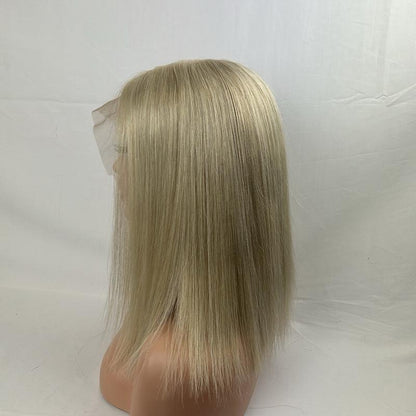 Human Hair Lace Front Wig 12” Bob 13X6 #ASH BLONDE