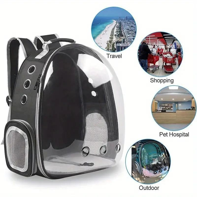 Portable Breathable Pet Carrier, Space Capsule Design Pet Travel Double Shoulder Bag, Outdoor Travel Pet Backpack, Dog & Cat Accessories, Dog Stuff, Cat Stuff, Pet Products