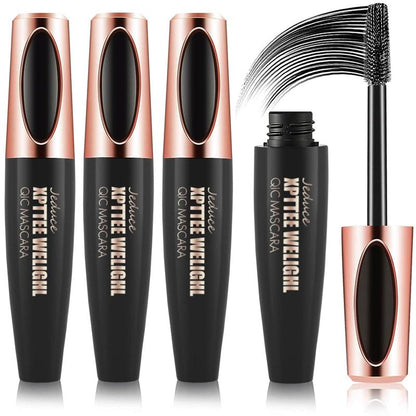 4D Silk Fiber Lash Mascara Extension Voluminous Fiber Mascara Waterproof & Smudge-Proof Mascara Long-Lasting No Flaking Natural No Clumping,All Day Exquisitely Full