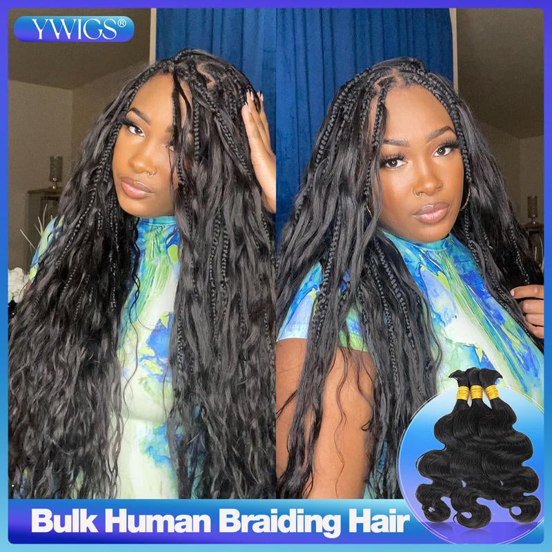 [YWIGS] Bulk Human Hair for Braiding Budget Virgin 100%Human Hair No Wefted Natural Color 100%Human Hair Body Wave Water Wave Deep Wave Loose Wave