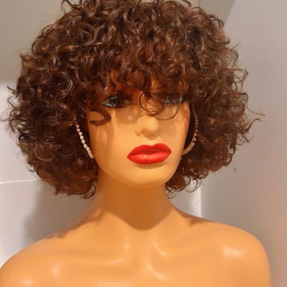 Human Hair Wig 100% Human Hair 200% Density 8”