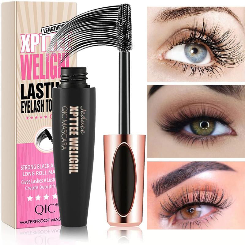 4D Silk Fiber Lash Mascara Extension Voluminous Fiber Mascara Waterproof & Smudge-Proof Mascara Long-Lasting No Flaking Natural No Clumping,All Day Exquisitely Full