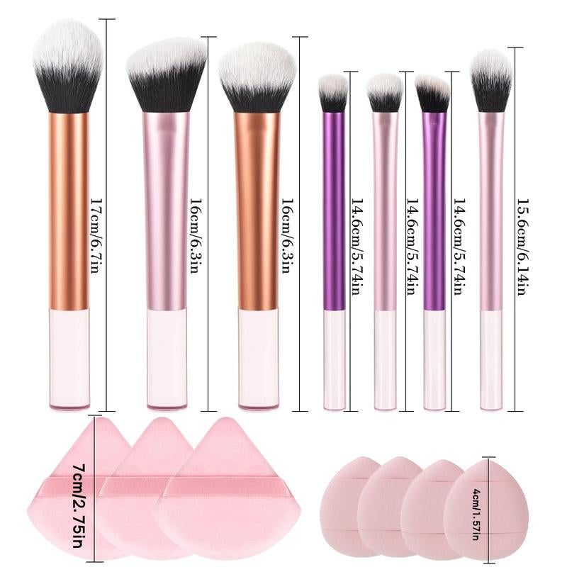 Makeup Brush & Sponge Set, 1 Set Makeup Brush & Sponge, Professional Makeup Tools for Women, Makeup Accessories