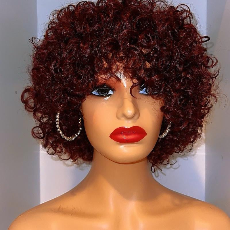 Human Hair Wig 100% Human Hair 200% Density 8”