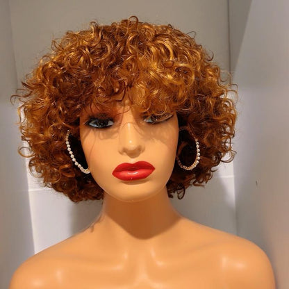 Human Hair Wig 100% Human Hair 200% Density 8”