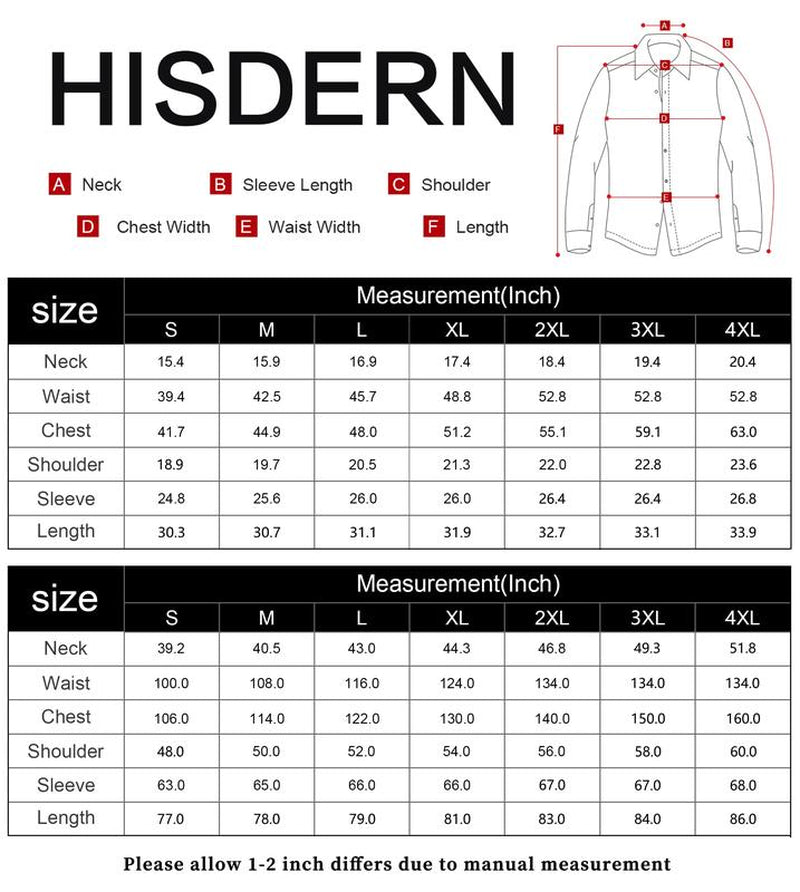 Mens Business Dress Shirts Long Sleeve Casual Button down Shirt Formal Inner Collar Contrast Shirt for Men Wedding