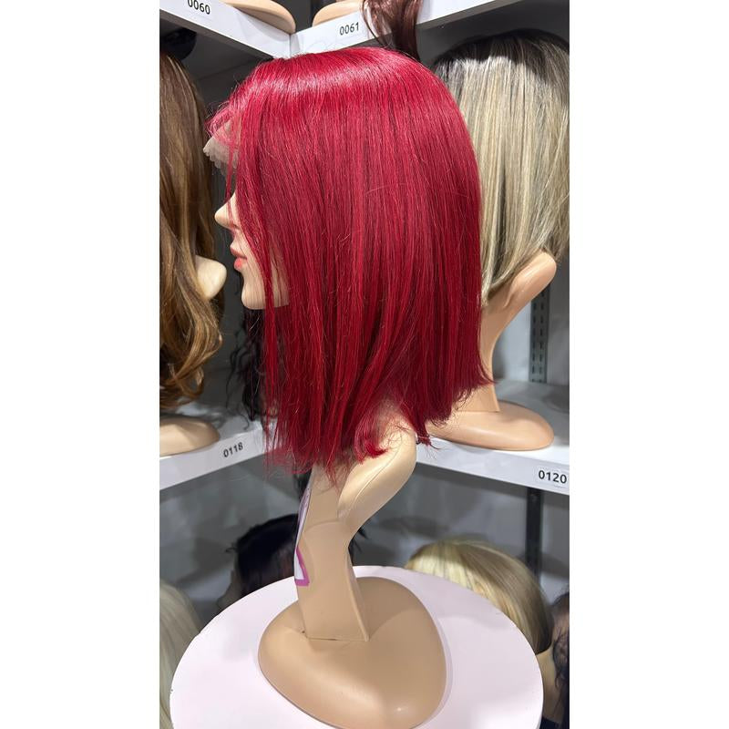 #30 Carrie - 100% Human Hair Wig - RED 12In