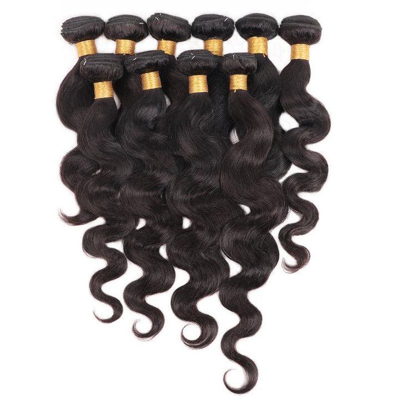 10 BUNDLES DEAL 8A 100% HUMAN HAIR (VARIED LENGTH 12"-22")BODY WHOLESALE HUMAN HAIR BUNDLES