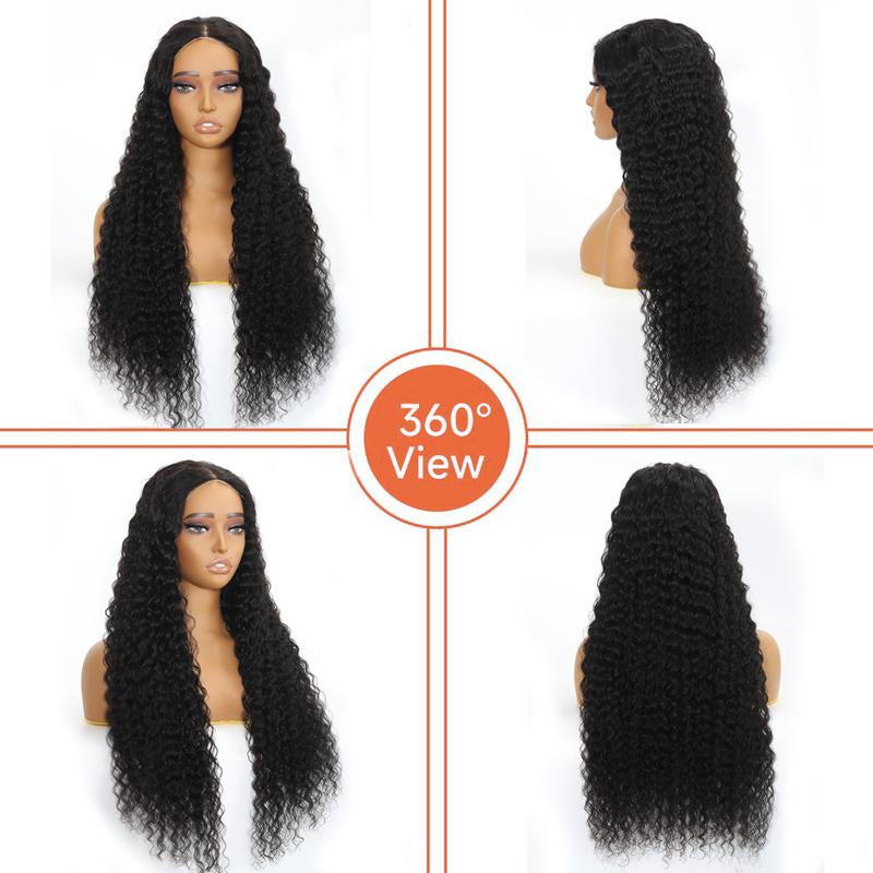 Ossilee Pre Cut Glueless Wig Deep Wave 10X6 Lace Front Human Hair Wigs 200% Density Ready to Wear Pre Bleached