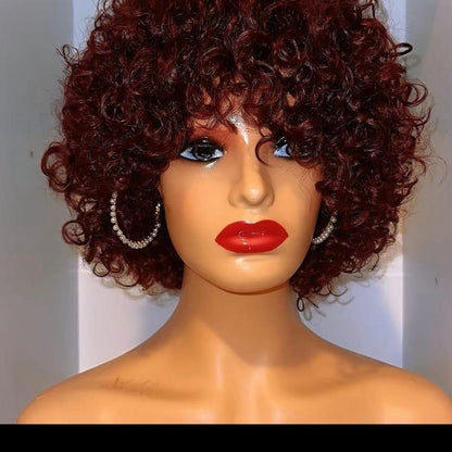 Human Hair Wig 100% Human Hair 200% Density 8”