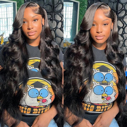 Bling Hair 13X4 13X6 Body Wave Lace Front Human Hair Wigs Brazilian Transparent Lace Frontal Wig Pre Plucked Human Hair 180% Density for Women 30 Inch