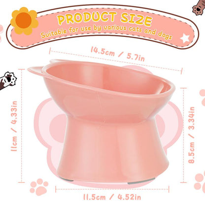 Elevated Feeding Bowl, Plastic, Cat Shaped Riased Puppy Feeding Bowl Suitable for Pet Neck Protection, Dog Accessories, Cat Accessories,Cat Bowls 1Pcs