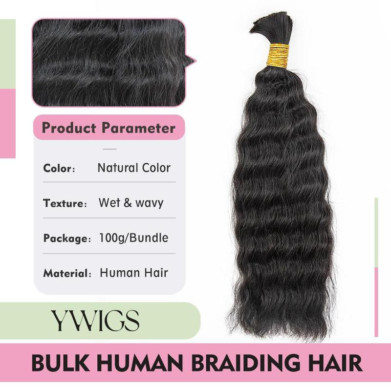 [YWIGS] Bulk Human Hair for Braiding Budget Virgin 100%Human Hair No Wefted Natural Color 100%Human Hair Body Wave Water Wave Deep Wave Loose Wave