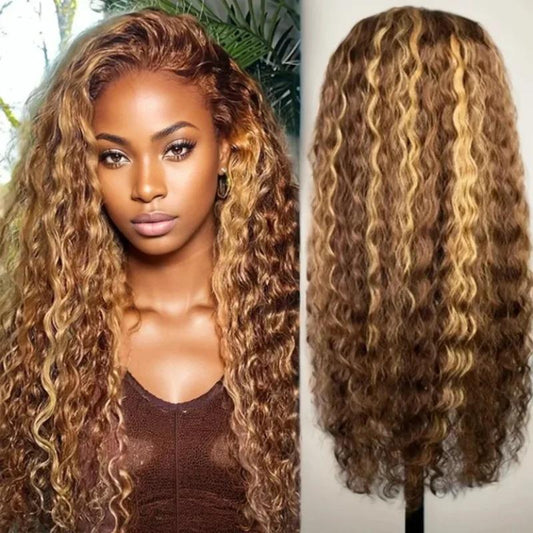 Highlight Wig Human Hair 13X6 HD Lace Deep Wave Frontal Wig 13X4 Curly Lace Front Human Hair Wigs for Black Women Brazilian Wigs