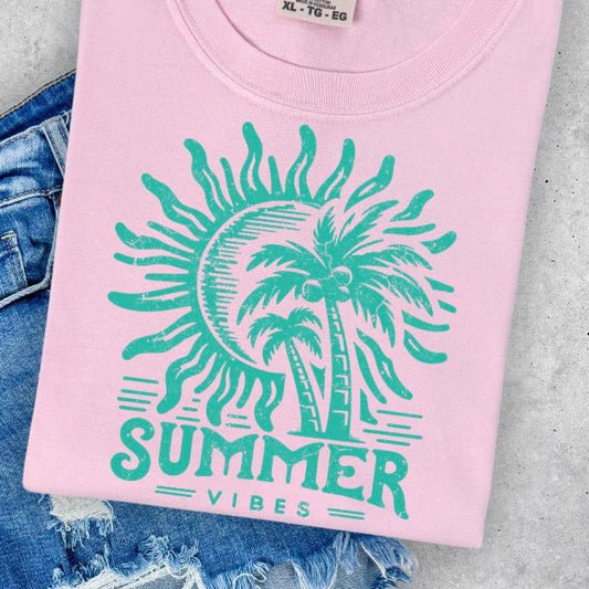 Summer Vibes Beach Tshirt, Comfort Colors Tee