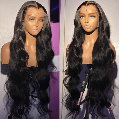 Bling Hair 13X4 13X6 Body Wave Lace Front Human Hair Wigs Brazilian Transparent Lace Frontal Wig Pre Plucked Human Hair 180% Density for Women 30 Inch