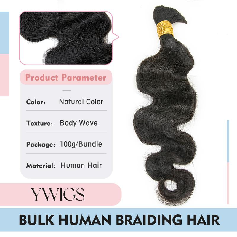 [YWIGS] Bulk Human Hair for Braiding Budget Virgin 100%Human Hair No Wefted Natural Color 100%Human Hair Body Wave Water Wave Deep Wave Loose Wave