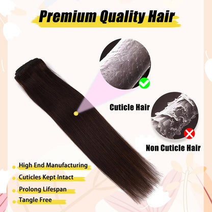 Clip in Hair Extensions Human Hair Silky Straight Remy Human Hair Clip in Extensions Thick 7 Pieces Natural Real Human Hair Extensions Clip Ins for Women Girls