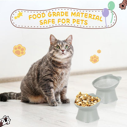 Elevated Feeding Bowl, Plastic, Cat Shaped Riased Puppy Feeding Bowl Suitable for Pet Neck Protection, Dog Accessories, Cat Accessories,Cat Bowls 1Pcs