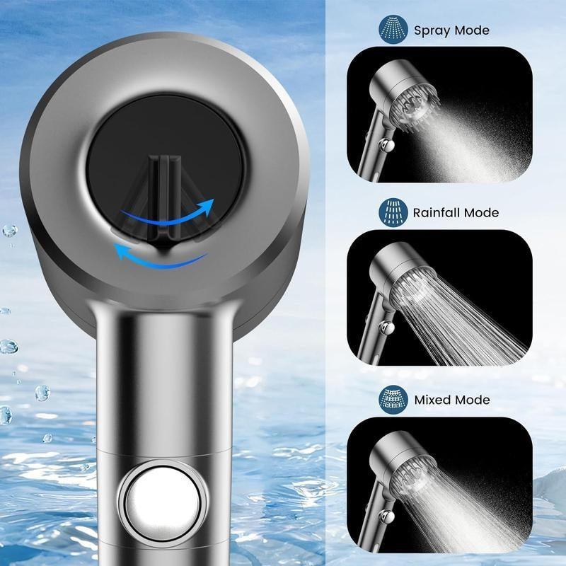 Filtered Shower Head with Handheld. High Pressure Water Flow and 4 Spray Modes, Hard Water Power Wash,Shower Head with Pet Bath On/Off Switch,Bathroom Accessories, Bathroom Shower Set