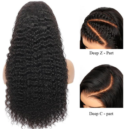 Ossilee Pre Cut Glueless Wig Deep Wave 10X6 Lace Front Human Hair Wigs 200% Density Ready to Wear Pre Bleached