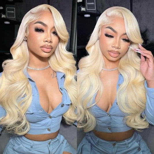 613 Lace Front Wig Human Hair 13X4 Full Lace Front Wig 613 HD Lace Frontal Wig Pre Plucked with Baby Hair Blonde Wig Human Hair for Women 200% Density 24Inch