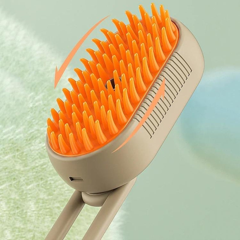 3-In-1 Pet Grooming Tool - Steam Brush, Hair Remover, and Silicone Massage Comb | Cat & Dog Grooming Brush, Hair Detangling Comb | Ideal for Pet Hair Removal and Grooming | Cat & Dog Accessories