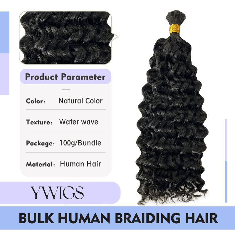 [YWIGS] Bulk Human Hair for Braiding Budget Virgin 100%Human Hair No Wefted Natural Color 100%Human Hair Body Wave Water Wave Deep Wave Loose Wave