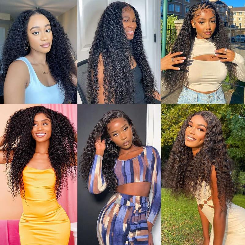 Water Wave 13X4 Lace Front Wigs 100% Human Hair Pre Plucked 180% Density Brazilian Wet and Wavy Human Hair Wigs for Women Water Curly Lace Frontal Wigs Human Hair Natural Color