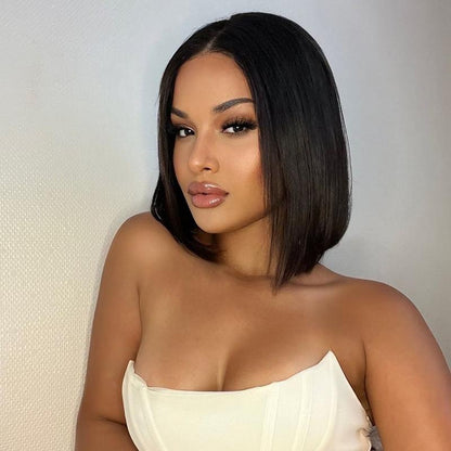 Bob Wig Human Hair 13X4 Lace Frontal Wig Human Hair 180% Density Pre Plucked with Baby Hair Straight Bob Wigs for Women