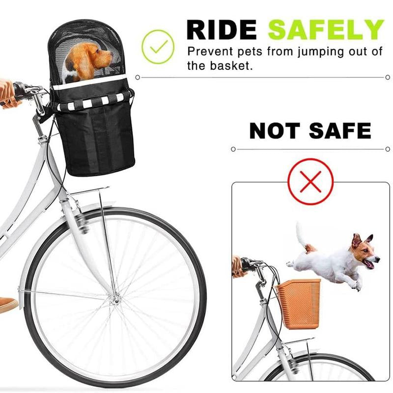 Grid Design Bicycle Pet Carrier, Breathable Bicycle Pet Net, Zipper Pet Protective Cover, Dog & Cat Accessories for Outdoor Cycling