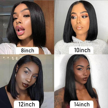 Bob Wig Human Hair Lace Front Wigs 13X4X1 T Part Wigs Short Bob 12Inch Human Hair Gluless Wigs 150% Brazilian Virgin Human Hair Bob Wigs Straight Hair Natural Color for Black Women