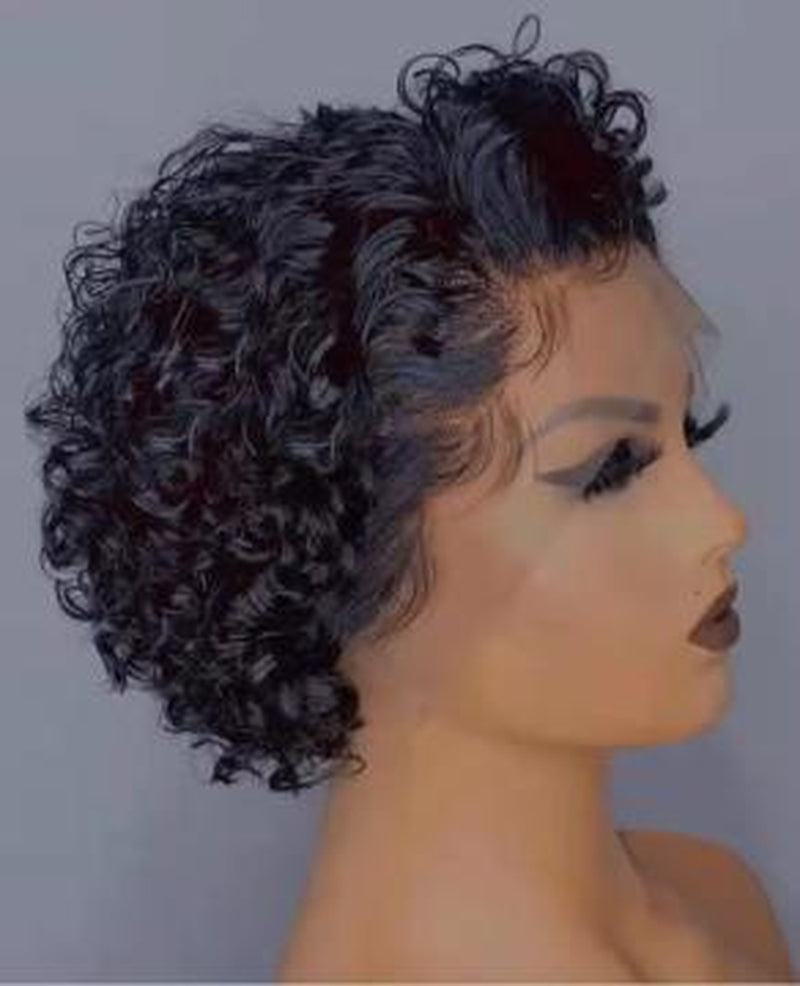 Brazilian Pixie Cut Wig Human Hair 13X1 Short Curly Lace Front Wigs Human Hair Short Curly Wigs for Black Women Human Hair