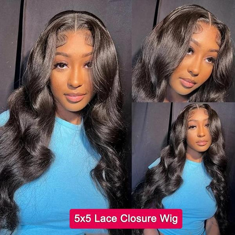 13X4 Body Wave Lace Front Wig 30 Inch Pre Plucked Lace Front Human Hair Wigs for Women