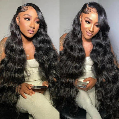 Bling Hair 13X4 13X6 Body Wave Lace Front Human Hair Wigs Brazilian Transparent Lace Frontal Wig Pre Plucked Human Hair 180% Density for Women 30 Inch