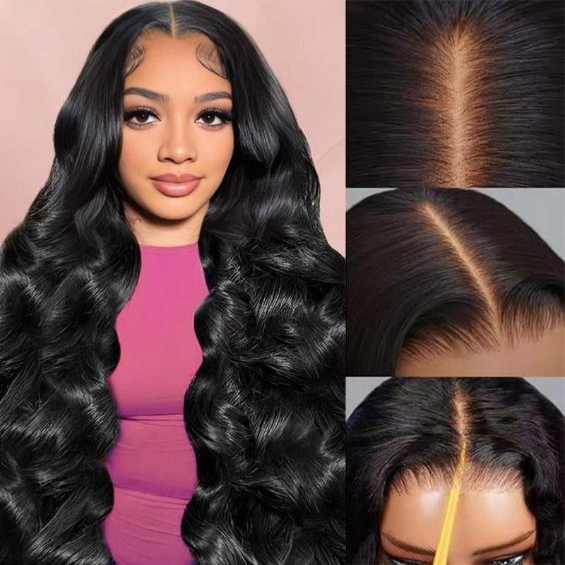 Enivuoso 6X5 Wear and Go Glueless Wig Pre Cut Lace Body Wave Lace Front Wigs Human Hair Pre Plucked and Bleached Knots HD Transparent Lace Wig Natural Colo