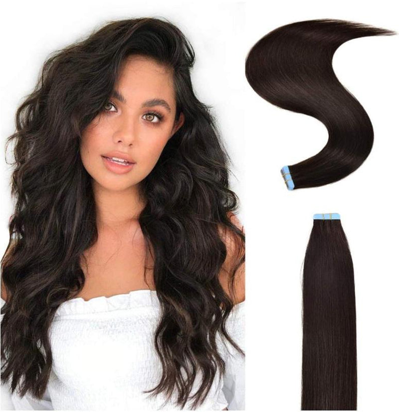 20-Piece Human Hair Hair Extensions Invisible