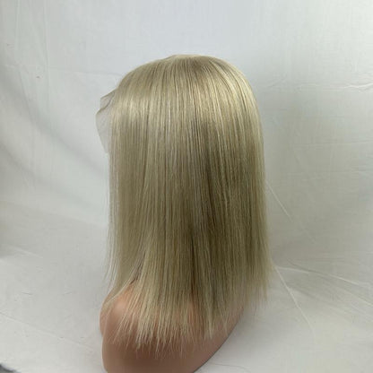 Human Hair Lace Front Wig 12” Bob 13X6 #ASH BLONDE