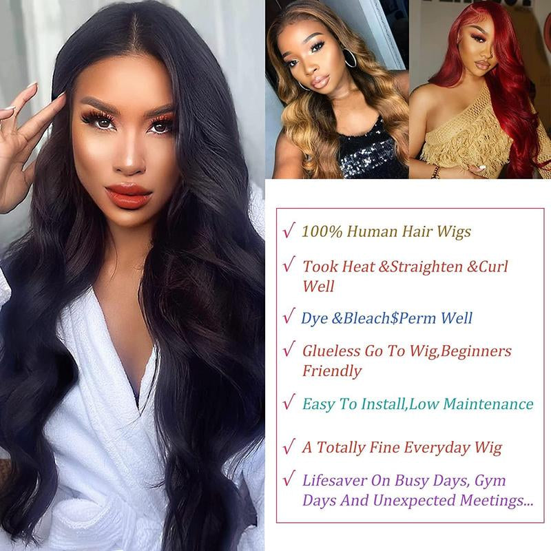 Vipbeauty U Part Human Hair Wig Body Wave/Yaki Straight Natural Black U Part Wigs for Women 10A U-Part Half Wigs Upgraded 1.5''X 3''Middle U Shape Wig Real Human Hair Extensions Glueless Human Hair Wigs 150% Density