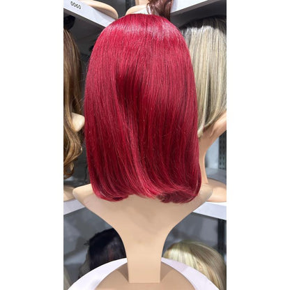 #30 Carrie - 100% Human Hair Wig - RED 12In