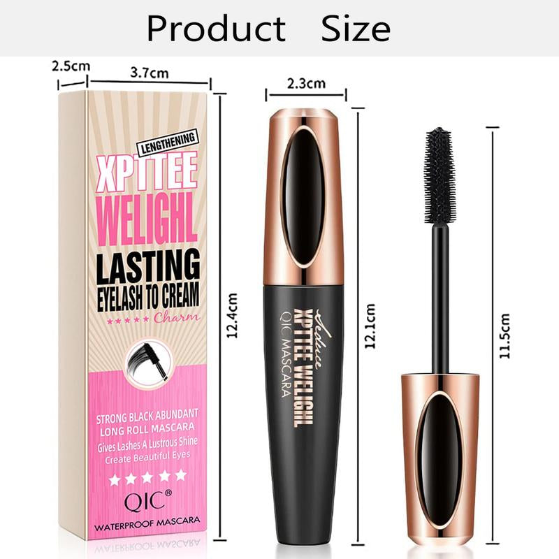 4D Silk Fiber Lash Mascara Extension Voluminous Fiber Mascara Waterproof & Smudge-Proof Mascara Long-Lasting No Flaking Natural No Clumping,All Day Exquisitely Full